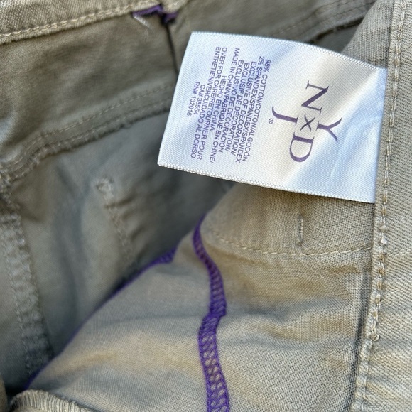 NYDJ Wide Leg Cuffed Capri Jeans Green Fall Size 16 Green - Picture 4 of 8